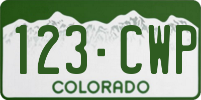 CO license plate 123CWP