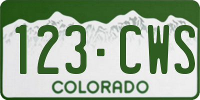 CO license plate 123CWS