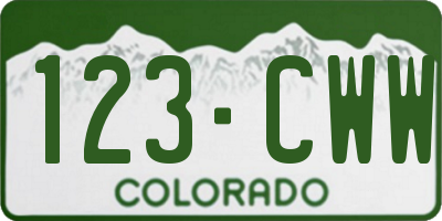 CO license plate 123CWW