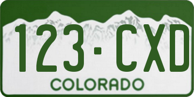 CO license plate 123CXD