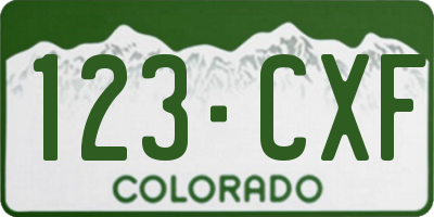 CO license plate 123CXF