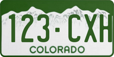 CO license plate 123CXH