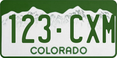 CO license plate 123CXM