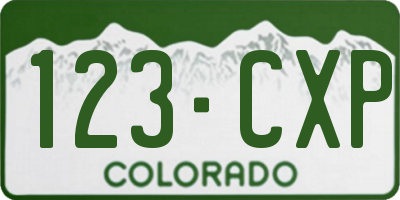 CO license plate 123CXP