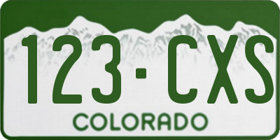 CO license plate 123CXS