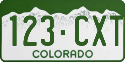 CO license plate 123CXT