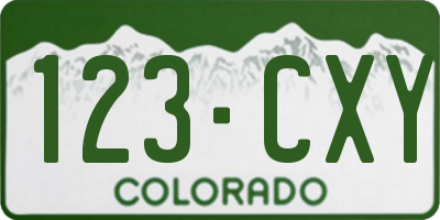 CO license plate 123CXY