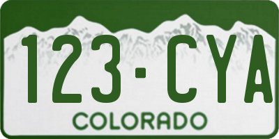 CO license plate 123CYA
