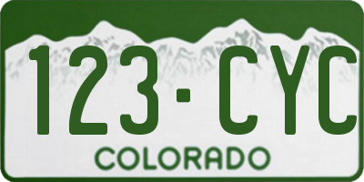 CO license plate 123CYC
