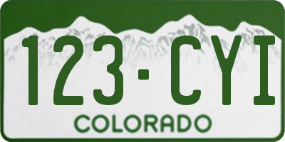 CO license plate 123CYI