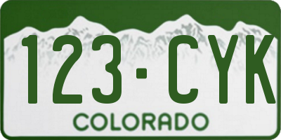 CO license plate 123CYK