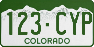 CO license plate 123CYP