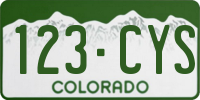 CO license plate 123CYS