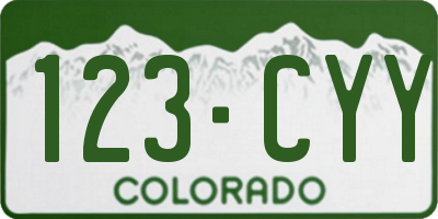 CO license plate 123CYY