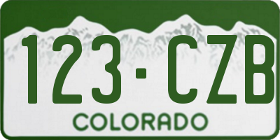 CO license plate 123CZB