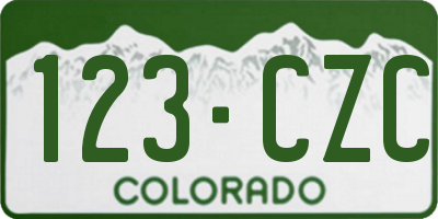 CO license plate 123CZC