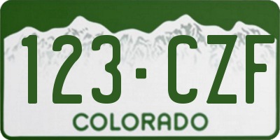 CO license plate 123CZF
