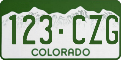 CO license plate 123CZG
