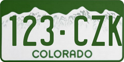CO license plate 123CZK