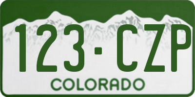 CO license plate 123CZP