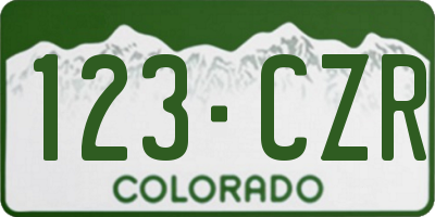 CO license plate 123CZR