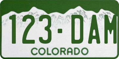 CO license plate 123DAM