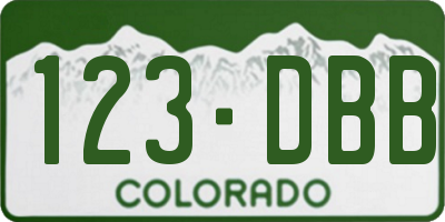 CO license plate 123DBB