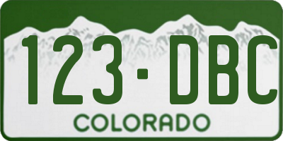 CO license plate 123DBC