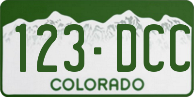 CO license plate 123DCC