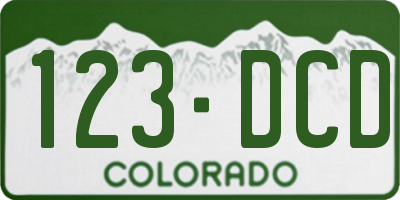 CO license plate 123DCD