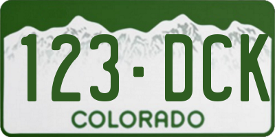 CO license plate 123DCK
