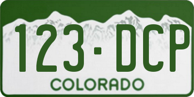CO license plate 123DCP
