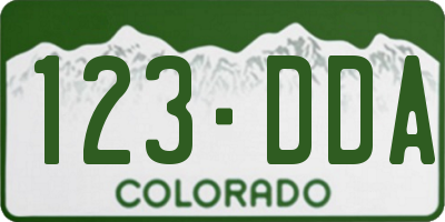 CO license plate 123DDA