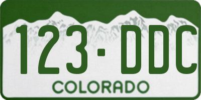 CO license plate 123DDC