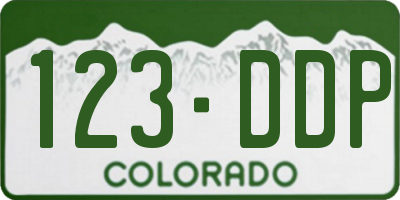CO license plate 123DDP