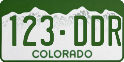 CO license plate 123DDR