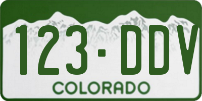 CO license plate 123DDV