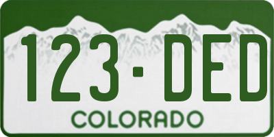 CO license plate 123DED