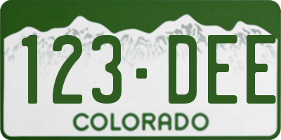 CO license plate 123DEE