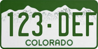 CO license plate 123DEF