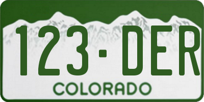 CO license plate 123DER