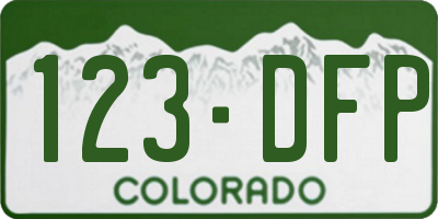 CO license plate 123DFP