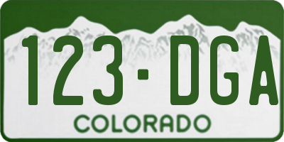CO license plate 123DGA