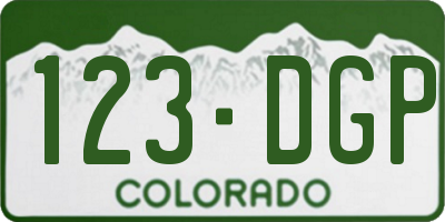 CO license plate 123DGP