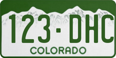 CO license plate 123DHC