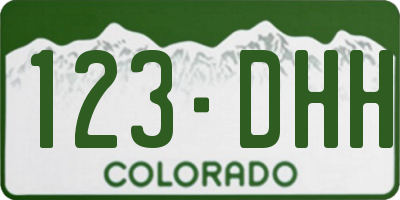 CO license plate 123DHH