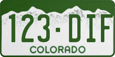 CO license plate 123DIF