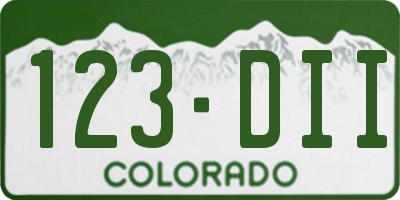 CO license plate 123DII