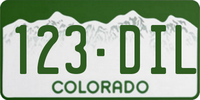 CO license plate 123DIL