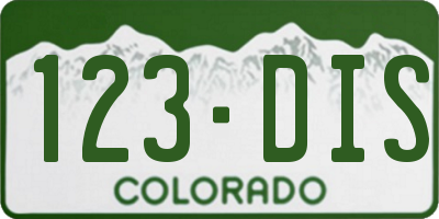CO license plate 123DIS